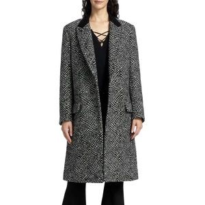 NWT Rag & Bone Black and White Wooster Wooly Coat - Sz M